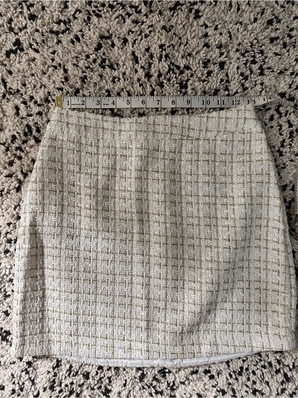 Women's Cream Tweed Mini Skirt